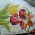 Tulips - Batik - drawing