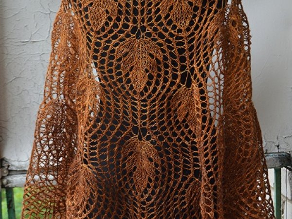Knitted scarf " oak leaves " 2