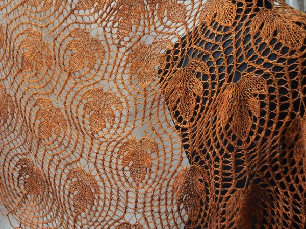 Knitted scarf " oak leaves " 3