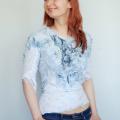 Mottled gray blouse summer - Blouses & jackets - felting