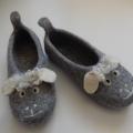 Felted lambs - Shoes & slippers - felting
