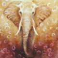 Sand elephant 55x65 - Oil painting - drawing