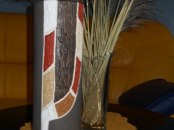 Vase Aušra (bottle tray) - Leather articles