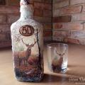 Decorated whiskey bottle " moose " - Decorated bottles - making