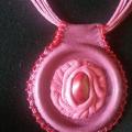 Pink pendant - Leather articles - making