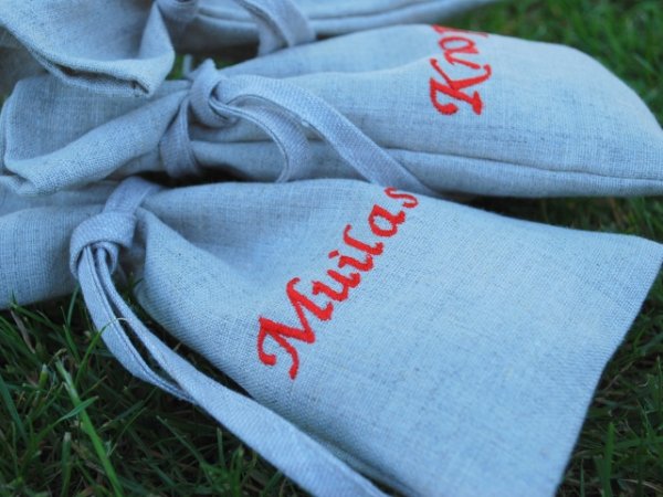 Linen bags set christenings 3