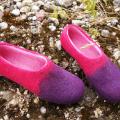 Pink and violet house shoes. Felt shoes. - Shoes & slippers - felting