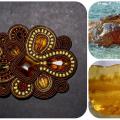 Brown brooch - Soutache - making