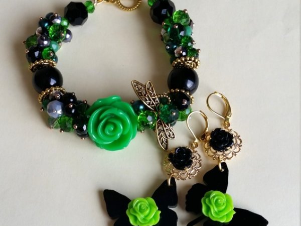 Set with green rose - Kits