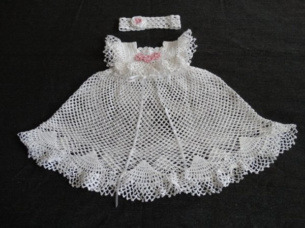 Crocheted christening dress - Baptism clothes