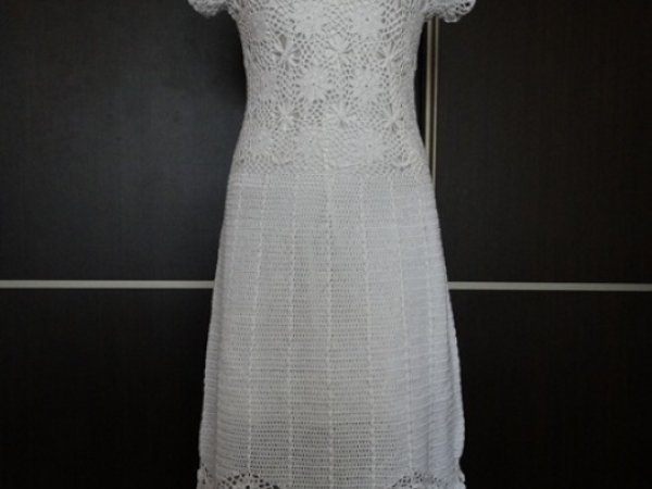 Crocheted gorgeous white dress - Dresses