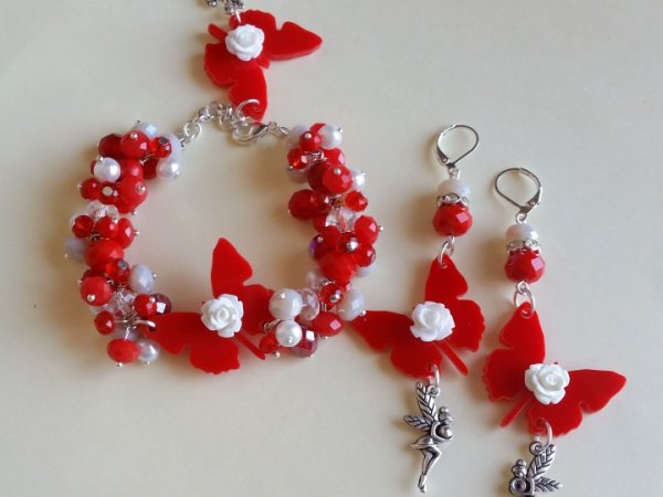 Set with red butterflies - Kits