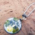 Neck pendant with natural plants " Sekret " - Neck pendants - beadwork