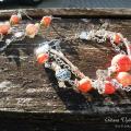 Bracelets and earrings kompektas " Coral " - Kits - beadwork