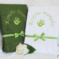 The gift of baptism for parents - embroidered towels - Needlework - sewing