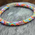 Rainbow beaded rope necklace - Rope necklace - Bead crochet necklace with geomet - Biser - beadwork