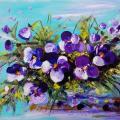 Pansies - Oil painting - drawing