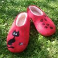 Meow ... - Shoes & slippers - felting