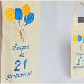 Bag bottle store - gift bag with a handle bottle with balloons - Needlework - sewing