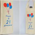 Bag bottle store - gift bag with a handle and balloons - Needlework - sewing