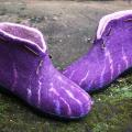 Purple boots - Shoes & slippers - felting
