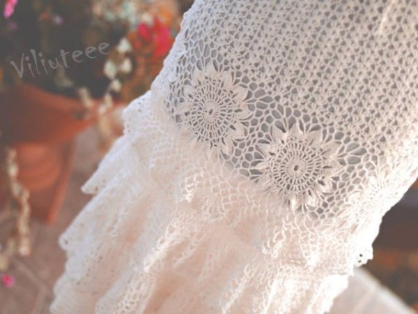 crocheted dress from linen SUNFLOWER 2