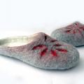 Felt slippers Fire Flower - Shoes & slippers - felting