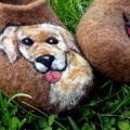 felted tapkutes - puppy friend - Shoes & slippers - felting