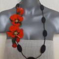 felting processes Jewelry " poppy bouquet " - Necklaces - felting