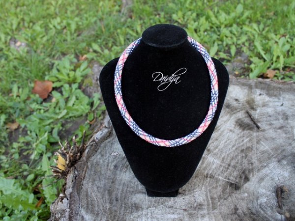 Popular Pattern, Classic Rope Necklace, Beaded Crochet Necklace, For Autumn, Gif 3