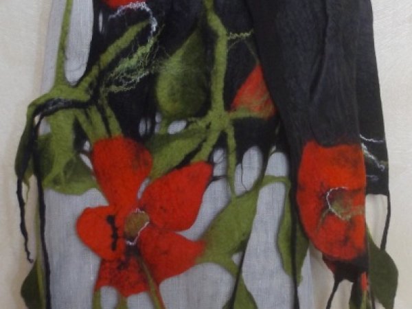 felting processes country with poppy seeds 2