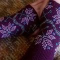 Knitted wristlets " Last flowers " - Wristlets - knitwork