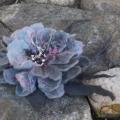 Felted brooch gray parausvinta - Brooches - felting