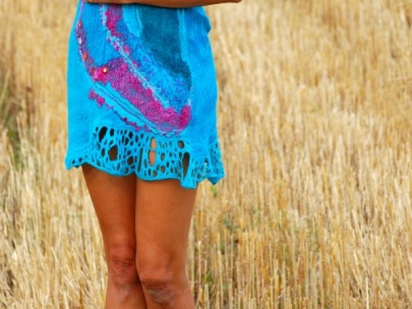 Velta dress " turquoise and fuchsia duo " 3
