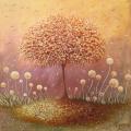 Amber Autumn 35x35 - Oil painting - drawing