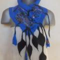 felting processes scarf blue-black - Scarves & shawls - felting