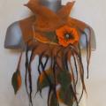 felting processes scarf copper-black - Scarves & shawls - felting