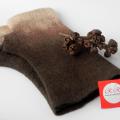 Riesines with fingers brown SEA combination - Wristlets - felting