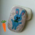Coated with soap " Hare Piskun " - For interior - felting