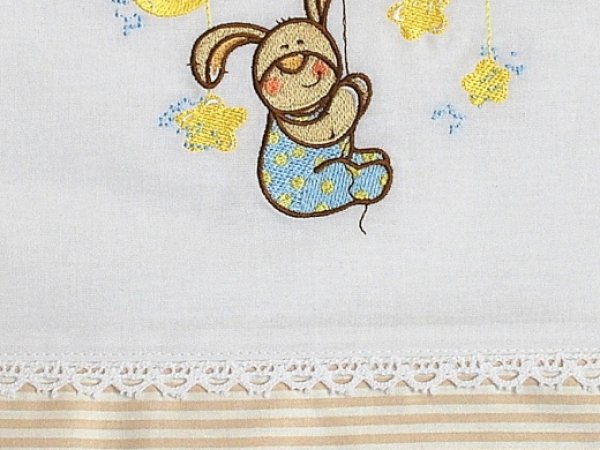 Hare plepute - embroidered baby bedding - For interior