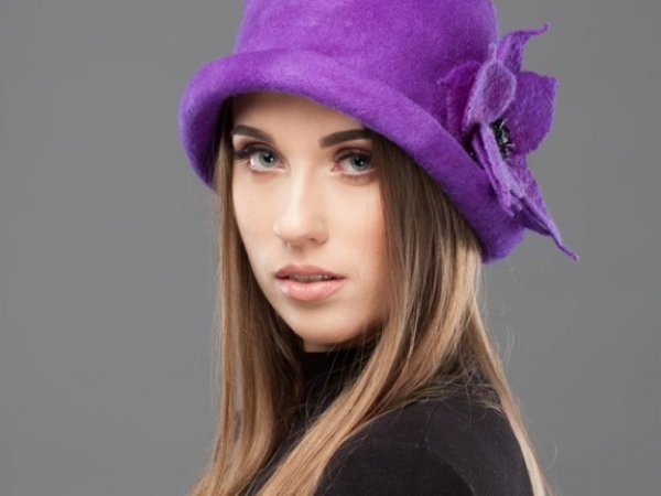 Purple with Flower - Hats