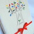 Family Tree - embroidered towel - Needlework - sewing