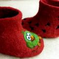 Felt tapkutes birdie - Shoes & slippers - felting