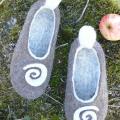 Felt slippers - Land spiral, size 37 - Shoes & slippers - felting