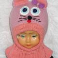 Hat helmet Purple pink kitty - Hats - knitwork