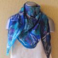 felting processes scarf blue colors - Scarves & shawls - felting