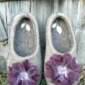 Felt slippers - Bordeaux rings - Shoes & slippers - felting