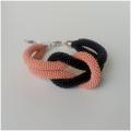 Black and pink bracelet - Bracelets - beadwork