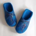 Women slippers " The Blue Turquoise " - Shoes & slippers - felting