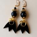 Black and Gold - Earrings - beadwork